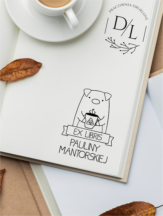 stemple Stempel Ex Libris Exlibris personalizowany Świnka