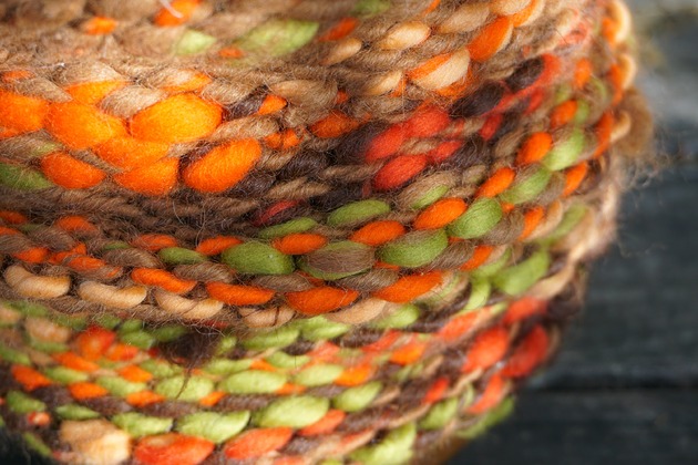 szale damskie Brązowy komin z ręcznie przędzionej wełny, jesienna paleta barw