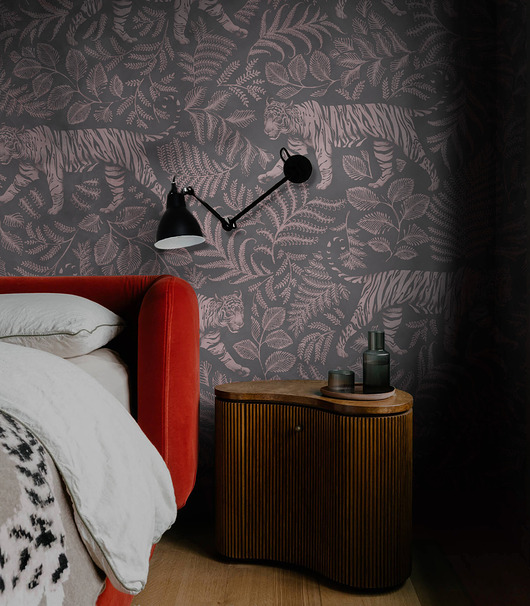 tapety i naklejki ścienne Tapeta Camouflaged Tiger Gray Pink