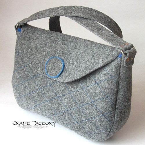 Blue Chequered - torba M Craft Factory