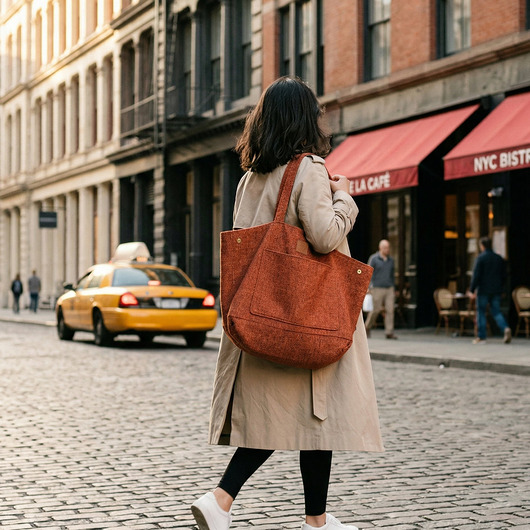 torby na ramię Duża torba z plecionki tapicerskiej Mili Flow - Sienna
