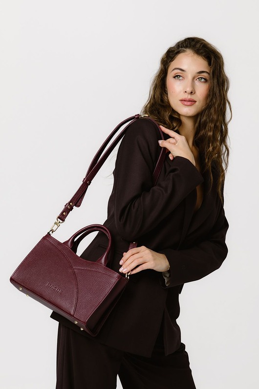 torby na ramię Flow bag - skórzana torebka - bordowa