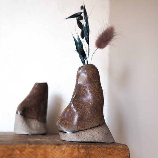 wazony Mały wazon szaro-brązowy