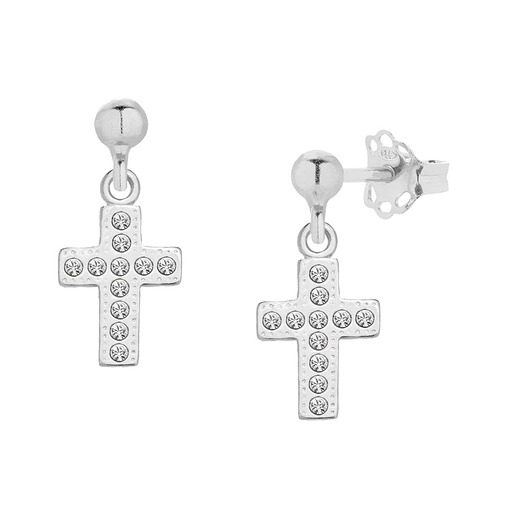 kolczyki srebrne Kolczyki srebrne z krzyżykami Swarovski