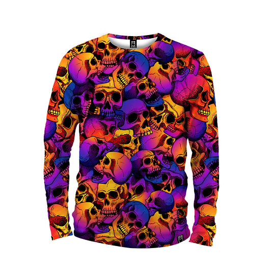 bluzy męskie Koszulka Longsleeve Męska DR.CROW Skull Ombre