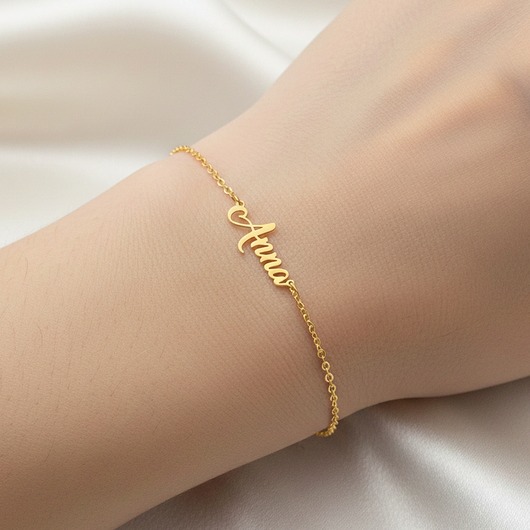 bransoletki złote Srebrna Bransoletka z Imieniem dowolny napis