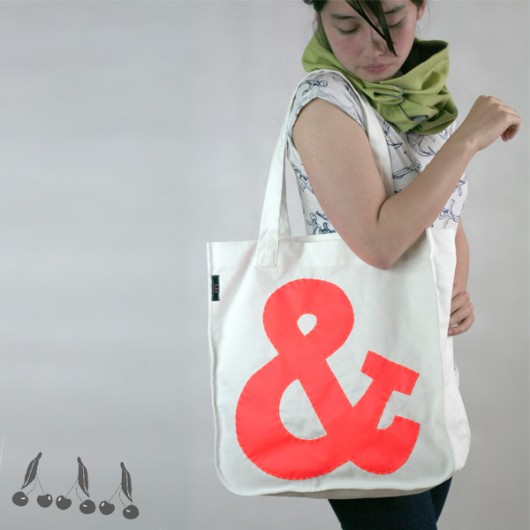 ::: SHOPPING BAG ampersand  bright orange ::: uniqo