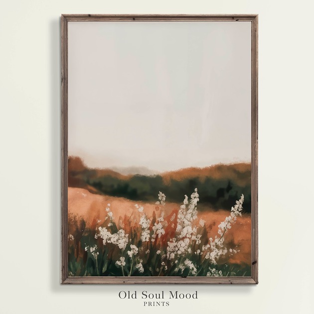 grafiki i ilustracje Plakat Vintage Moody Landscape Krajobraz
