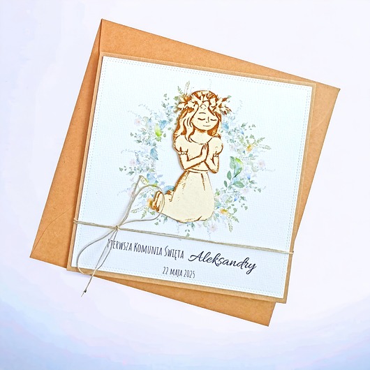 kartki na komunię Kartka, PERSONALIZACJA : I Komunia Święta : dziewczynka 2.