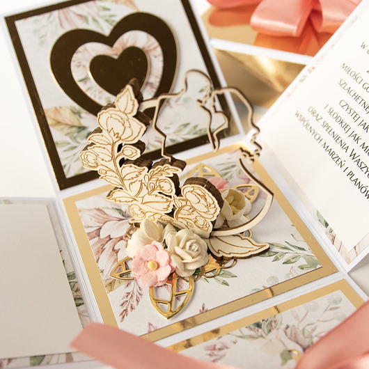 kartki scrapbooking Pamiątka ślubu, exploding box, pudełko