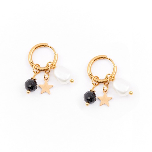 kolczyki - inne Kobiecość - kolczyki koła ze stali szlachetnej pozłacanej