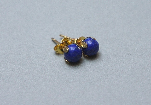 kolczyki z kamieniami Dots - Lapis lazuli vol. 2 - sztyfty