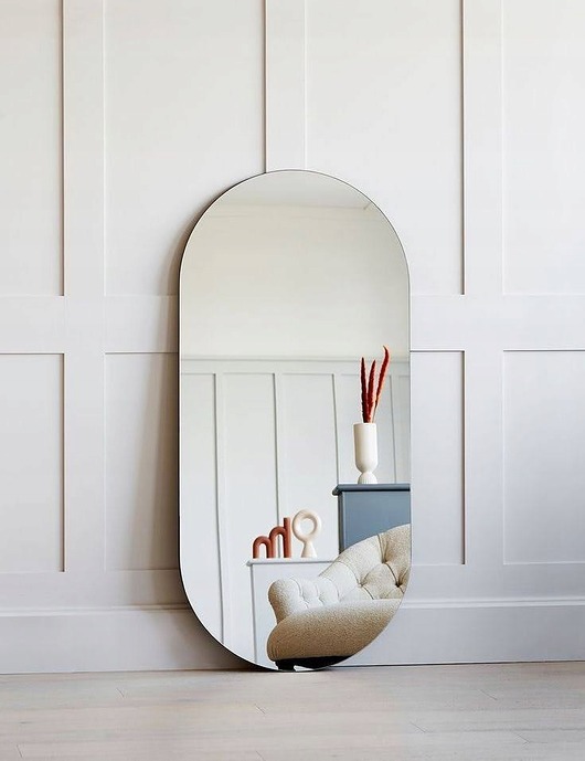 lustra stojące i wiszące LUSTRO ŁAZIENKOWE OWALNE CAMILLE 80X40 cm WISZĄCE ŚCIENNE DUŻE