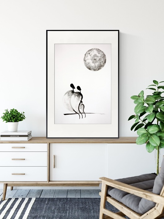grafika 50 x 70 cm wykonana ręcznie, abstrakcja Krystyna Siwek Art