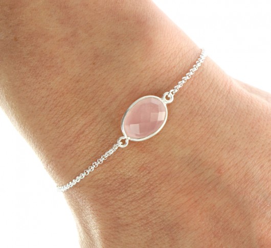 bransoletki z kamieni naturalnych My Precious - Pink quartz oval.