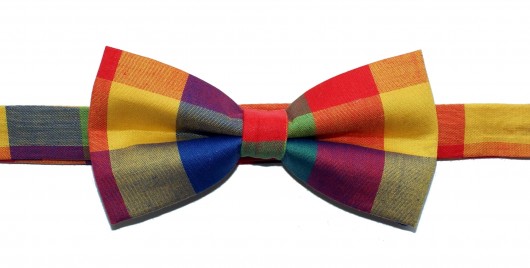 Mucha gotowa bowstyle wielokolorowa krata bowstyle