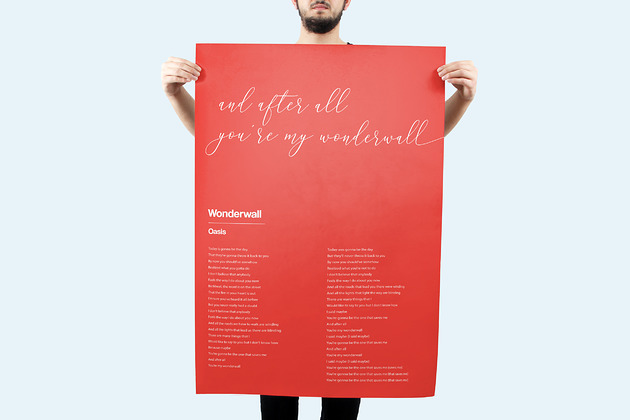 Plakat z tekstem piosenki - Na Prezent Pankmat