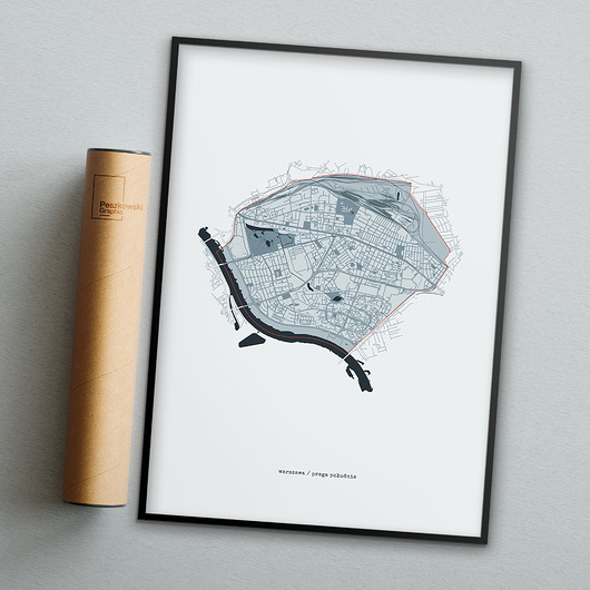 plakaty Plakat dzielnice - Warszawa /  Praga Południe