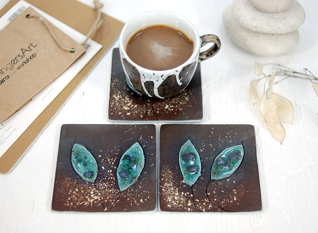 Ceramiczne podkładki w stylu boho 10FingersArt