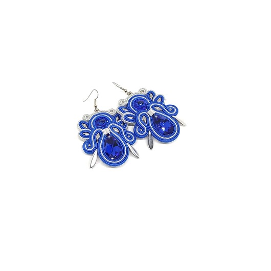 kolczyki soutache Kobaltowo-srebrne kolczyki sutasz - kolekcja Angel