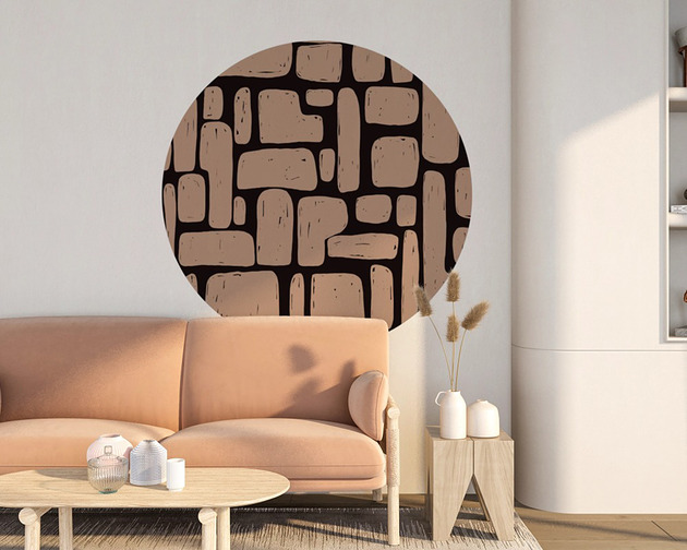 tapety i naklejki ścienne Mural DOTS BRICK-  okrągła dekoracja ścienna