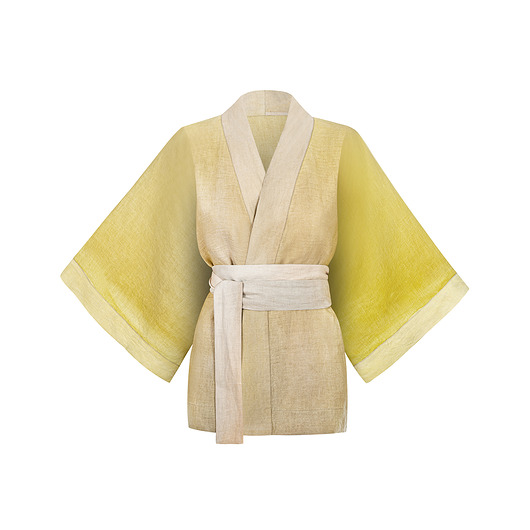 bluzki kimonowe damskie BLIŻEJ SŁOŃCA - lniane kimono ręcznie malowane
