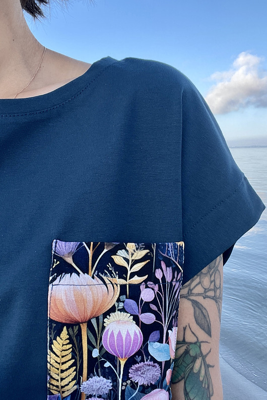 t-shirt damskie T-shirt Kimonowy Haru z kieszenią