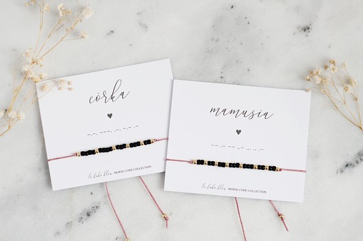 bransoletki na sznurku Zestaw - MAMUSIA I CÓRKA Alfabet Morse'a