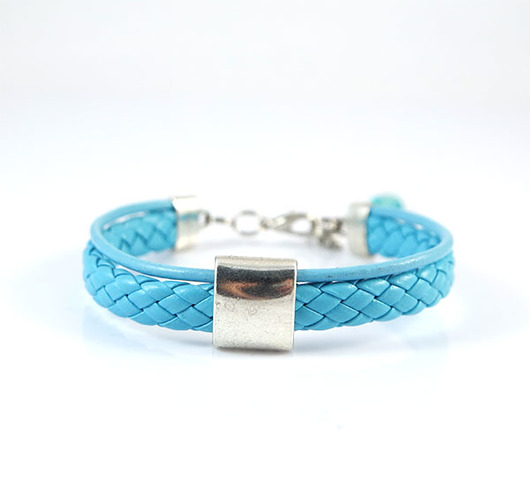bransoletki skórzane Bransoletka - Simple blue - rzemienie