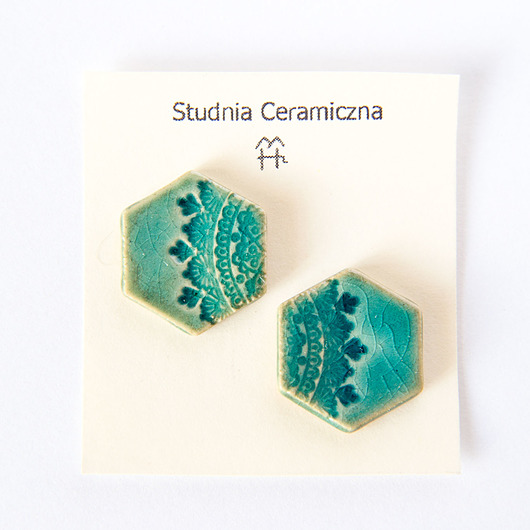 kolczyki ceramiczne Kolczyki ceramiczne heksagony