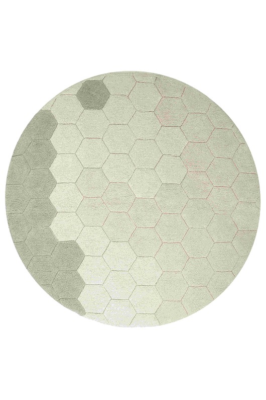 dywany Dywan bawełnainy Ø 140 , Round Honeycomb Blue Sage, Planet Bee, Lorena