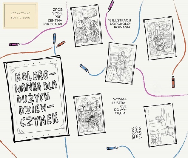 grafiki i ilustracje Kolorowanka dla Dużych Dziewczynek