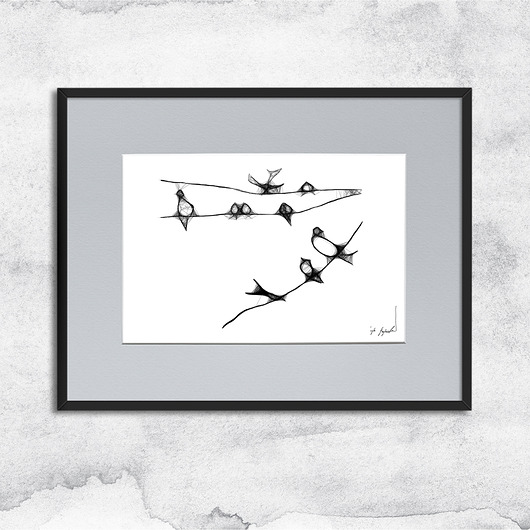 grafiki i ilustracje Oprawiona grafika - ptaki (nr 16)