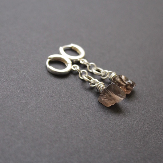 kolczyki z kamieniami Kolczyki z dymnym kwarcem II