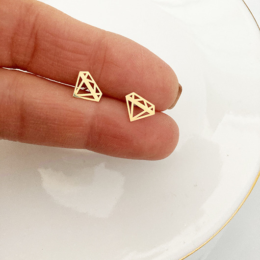 kolczyki złote Złoto 585 kolczyki z diamencikami , diament