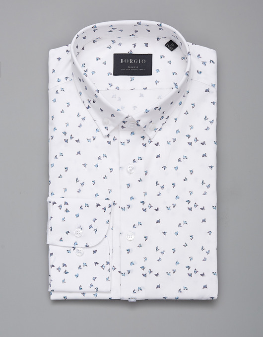 koszule męskie koszula męska 00241 dł. rękaw biały slim fit 176/182 40