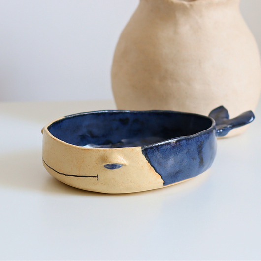 patery i talerze Ceramiczna miska patera wieloryb