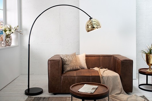 lampy podłogowe Lampa podłogowa Lounge Copper marmur złota 210cm