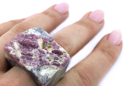 InspiRING Turmalin Różowy rozmiar 17 Brazi Druse Jewelry