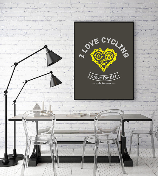 plakaty Plakat. I love cycling
