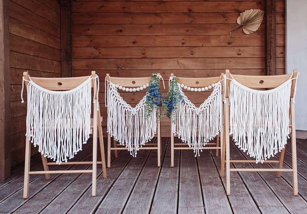 dodatki ślubne 4 makramy na krzesło - Dostępne od ręki