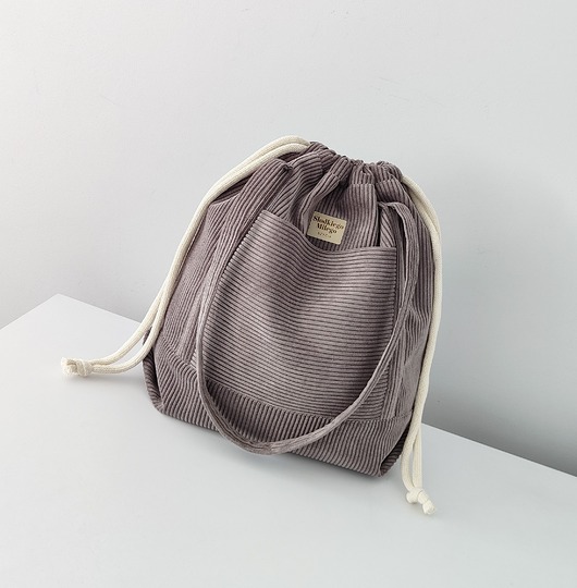 torby na ramię Torba SummerBag TAUPE-duża szarobrązowa torba sztruksowa