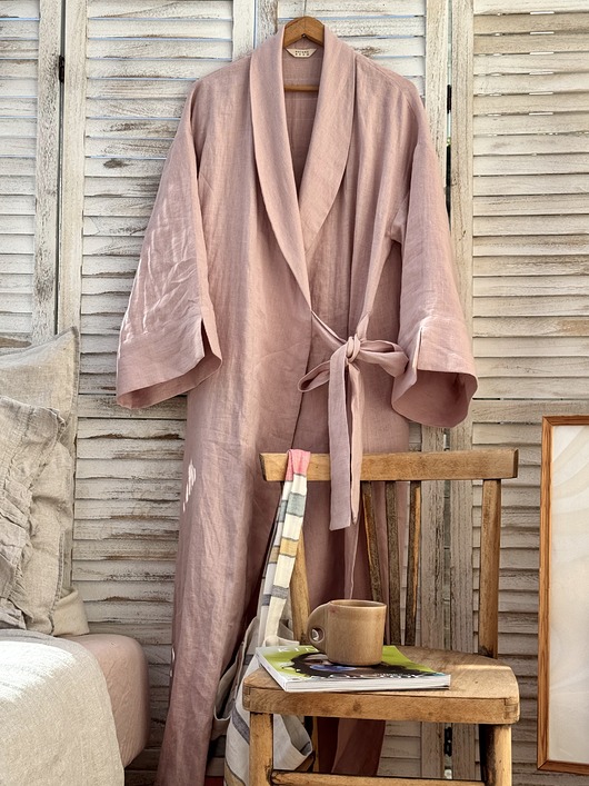 ubrania różne Długie lniane kimono