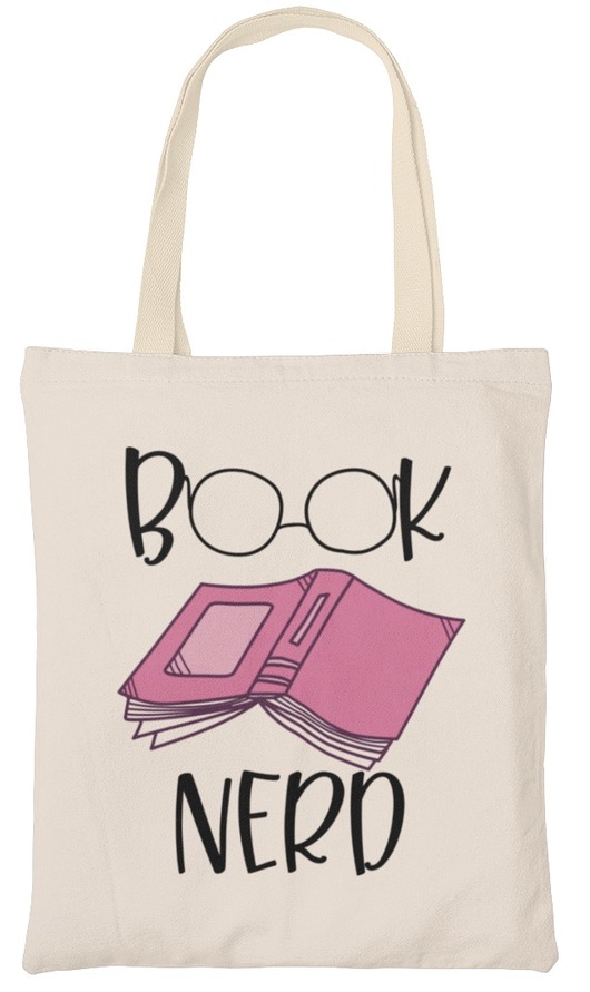 torby na ramię torba bawełniana book nerd napis