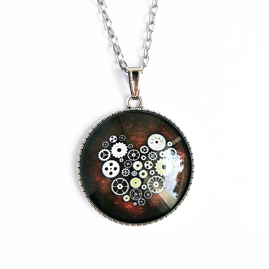wisiory Medalion - Steampunk Heart - duży