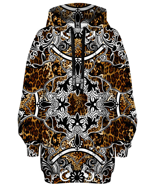 bluza z kapturem damska Bluza Oversize Tunika DR.CROW Hide Barocco