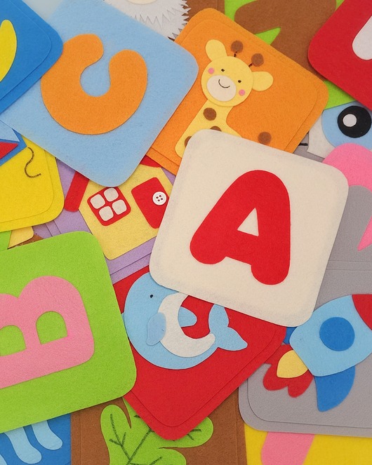 gry edukacyjne dla dzieci Karty do Nauki Angielskiego Alfabet Handmade