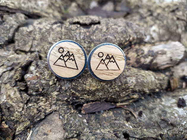 spinki do mankietów Drewniane spinki do mankietów GÓRY