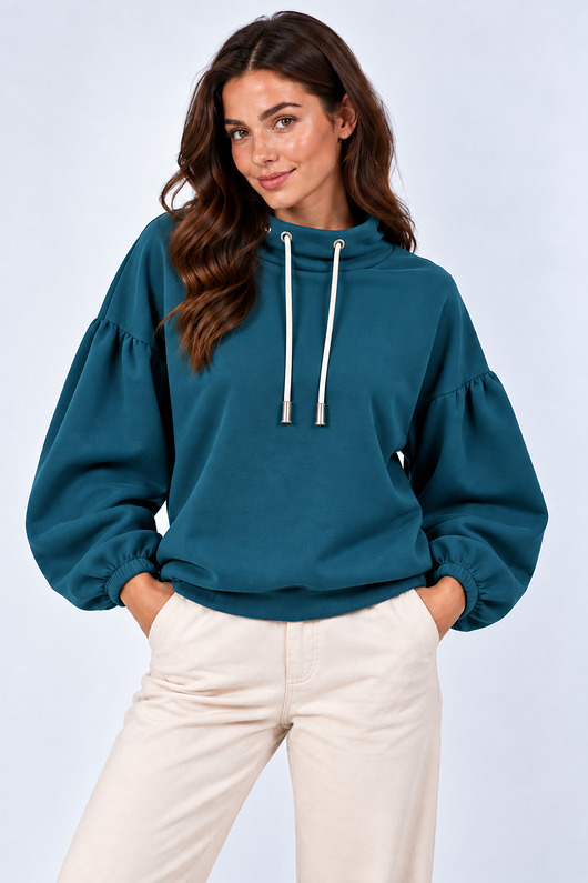 bluza bez kaptura damska Bluza ,,ARIA" Petrol