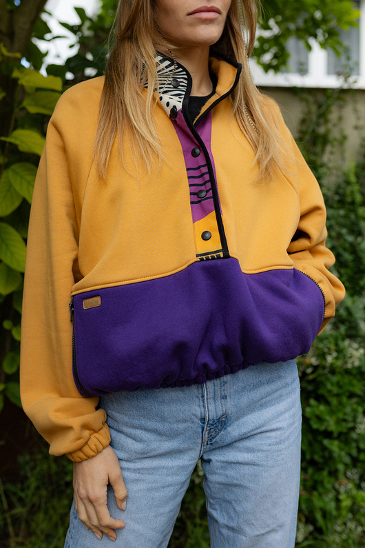 bluza bez kaptura damska Bluza damska oversize MENTOS musztarda II